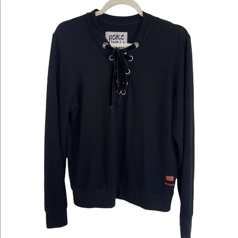 Peace Love World Grommet Sweater - Picture 4 of 14